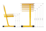 Aufstellung Tisch Titan + 2 Stuhl Saxana - höhenverstellbar