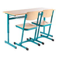 Aufstellung Tisch Tau + 2x Stuhl Saxana - höhenverstellbar