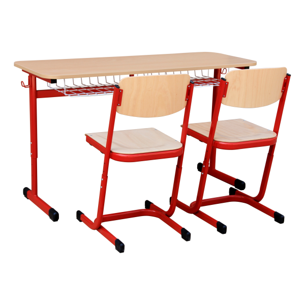 Aufstellung Tisch Titan + 2 Stuhl Saxana - höhenverstellbar